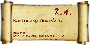 Kaminszky András névjegykártya