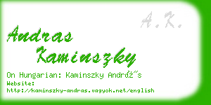 andras kaminszky business card